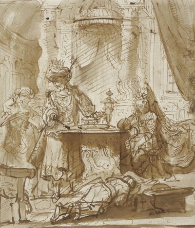Hamans förnedring inför Ahasveros och Ester av Rembrandt van Rijn