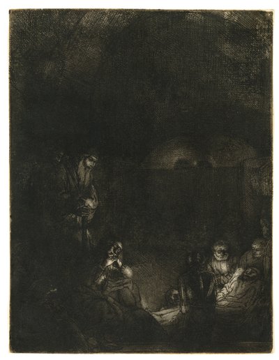 The Entombment, c.1654 (etsning med torrnål och burin) av Rembrandt Harmensz. van Rijn