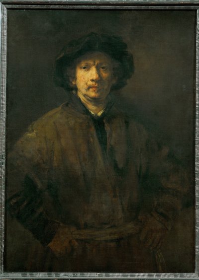 Det stora självporträttet (olja på duk) av Rembrandt Harmensz. van Rijn