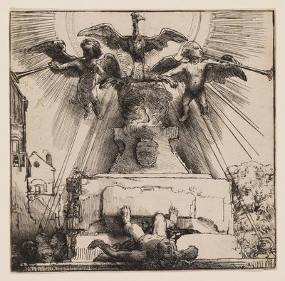 Fenix eller statyn störtad av Rembrandt Harmensz. van Rijn