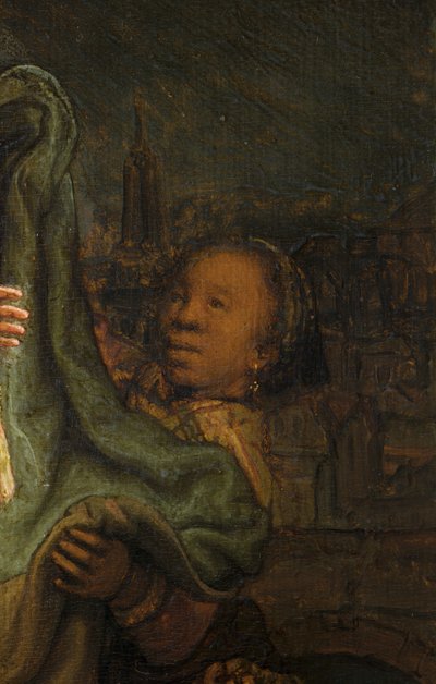 Besöket, detalj av Rembrandt van Rijn