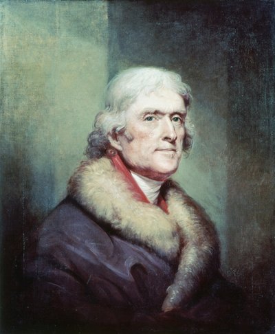 Porträtt av Thomas Jefferson (1743 - 1826) av Peale Rembrandt (1778 - 1860). av Rembrandt Peale
