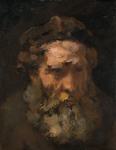 Huvud av Sankt Matteus, troligen tidigt 1660-tal. av Rembrandt Workshop