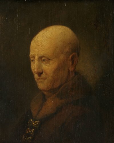 Porträtt av en man, kanske Rembrandts far, Harmen Gerritsz van Rijn av Rembrandt van Rijn (copy after)