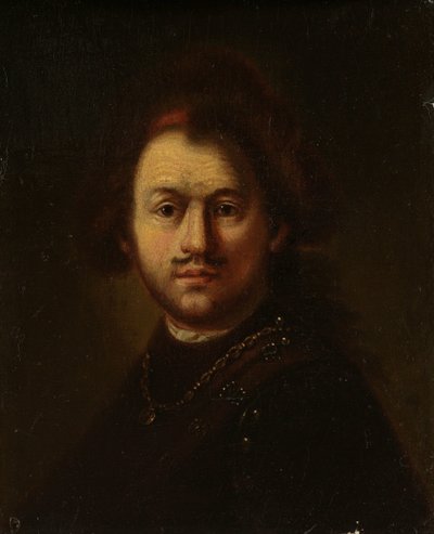 Porträtt av Rembrandt Harmensz. från Rhen av Rembrandt van Rijn (follower of)