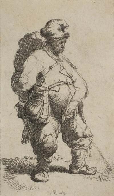 En man som gör vatten, 1630, 1630. av Rembrandt van Rijn