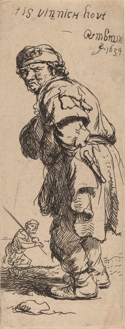 En bonde ropar: tis vinnich kout Det är bitande kallt, 1634. av Rembrandt van Rijn