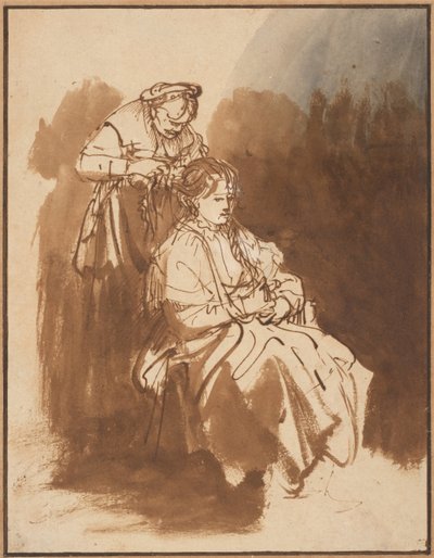 En ung kvinna med flätat hår, ca 1637 av Rembrandt van Rijn