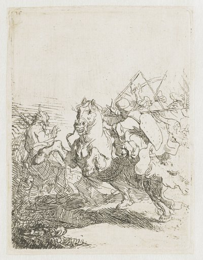 En kavalleristrid av Rembrandt van Rijn