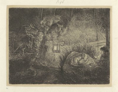 Aanbidding der herders: nachtstuk Samling av åttiofem originaltryck (serietitel) av Rembrandt van Rijn