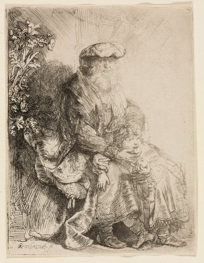 Abraham smeker Isaac av Rembrandt van Rijn