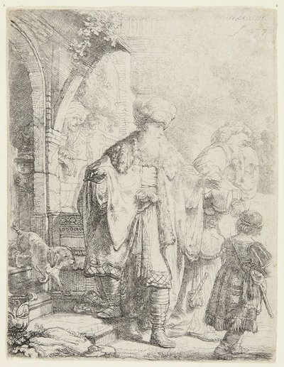 Abraham förvisar Hagar och Ismael av Rembrandt van Rijn
