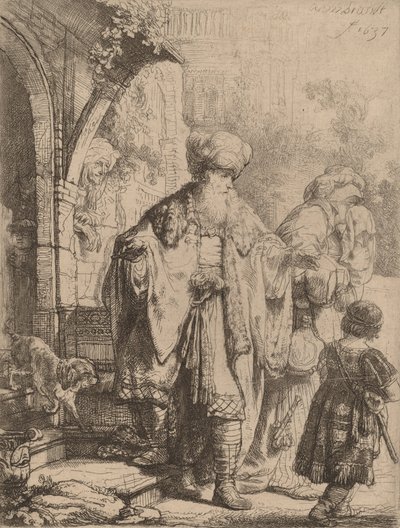 Abraham kastar ut Hagar och Ismael, 1637. av Rembrandt van Rijn