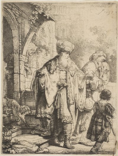 Abraham kastar ut Hagar och Ismael, 1637. av Rembrandt van Rijn