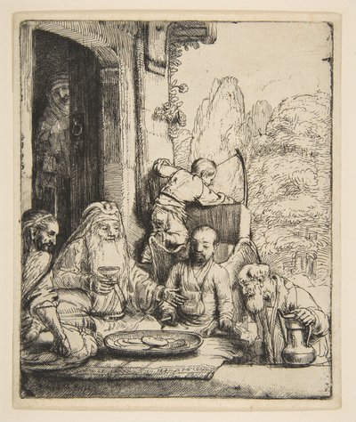 Abraham underhåller änglarna, 1656. av Rembrandt van Rijn