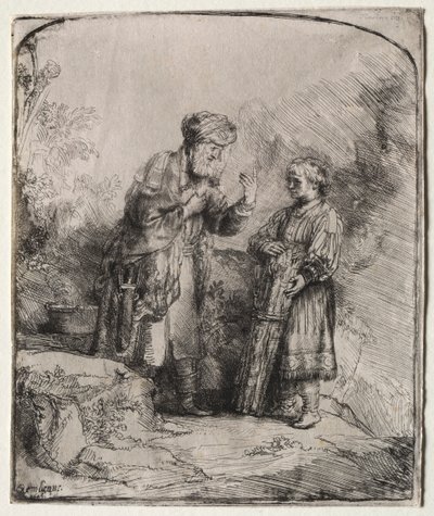 Abraham och Isak, 1645. av Rembrandt van Rijn