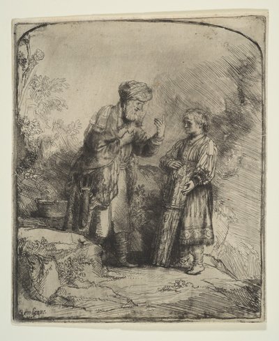 Abraham och Isak, 1645. av Rembrandt van Rijn