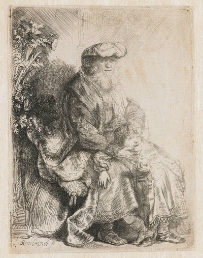 Abraham smeker Isak Jakob smeker Benjamin av Rembrandt van Rijn