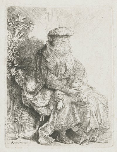 Abraham smeker Isak Jakob smeker Benjamin av Rembrandt van Rijn