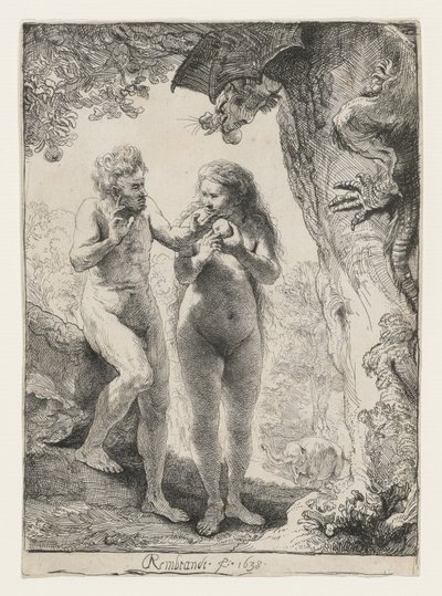 Adam och Eva, 1638 av Rembrandt van Rijn