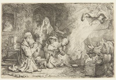 Ängeln lämnar Tobias familj av Rembrandt van Rijn