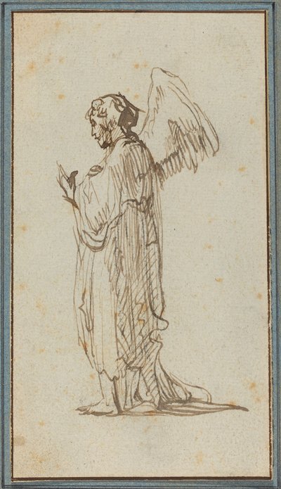 Ängel står av Rembrandt van Rijn