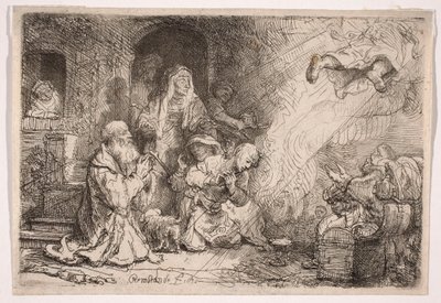 Ängeln som lämnar Tobias familj av Rembrandt van Rijn