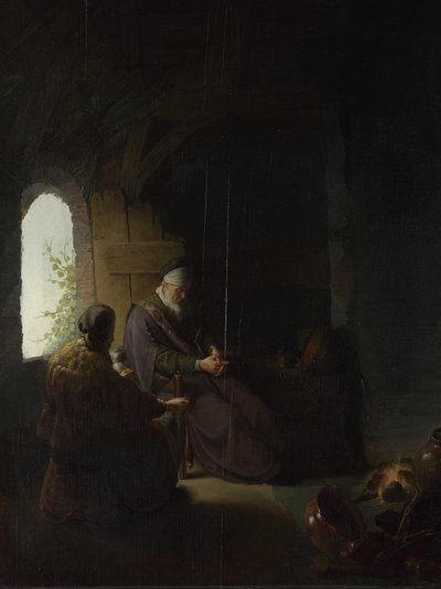 Anna och den blinde Tobit, ca 1630 av Rembrandt van Rijn