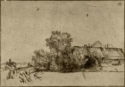 Bondgård i Amsteldijk av Rembrandt van Rijn