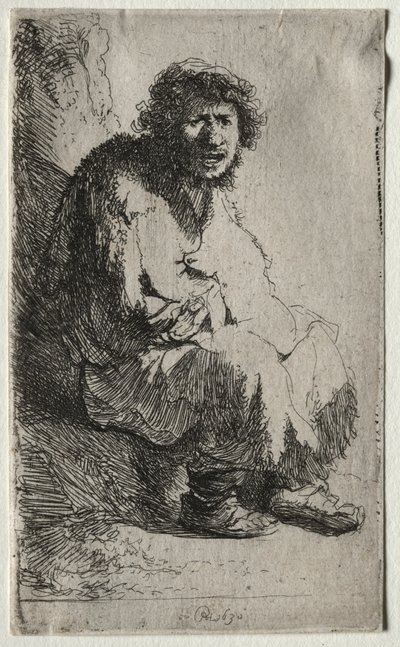 Tiggare sittande på en bank, 1630. av Rembrandt van Rijn
