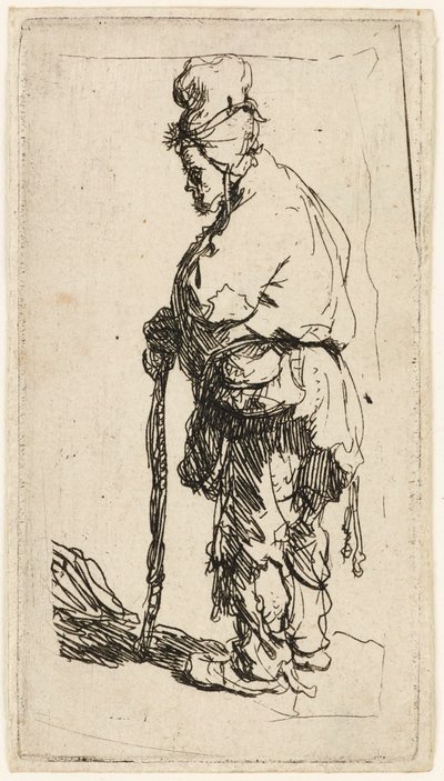 Tiggare lutad på en pinne, ca 1630. av Rembrandt van Rijn
