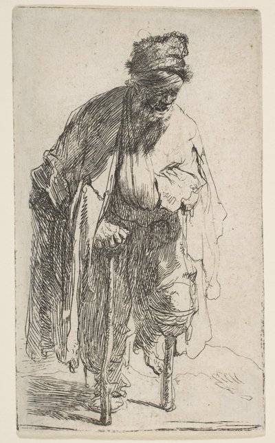 Tiggare med träben, ca. 1630. av Rembrandt van Rijn
