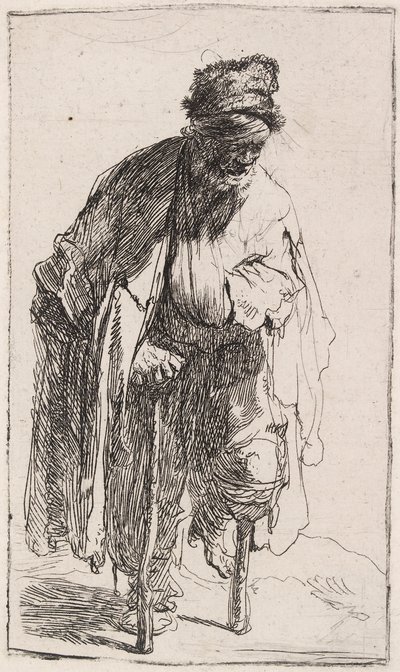 Tiggare med träben, ca 1630. av Rembrandt van Rijn