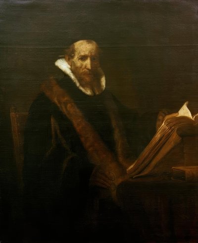 Bild på Johannes Cornelisz. Sylvius (?) av Rembrandt van Rijn