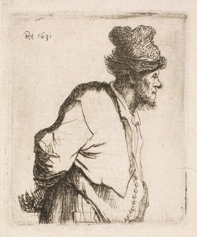 Bonde med händerna på ryggen av Rembrandt van Rijn