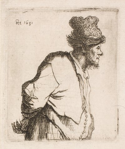 Bonde med händerna på ryggen av Rembrandt van Rijn
