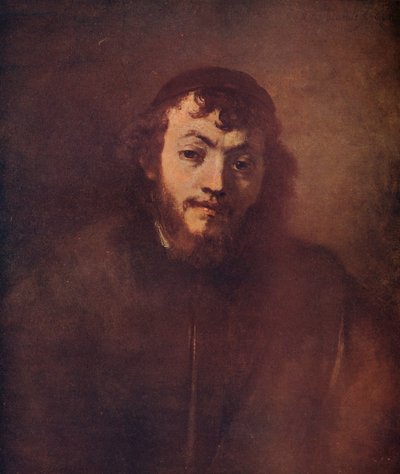 Byst av en skäggig ung man med kalot, 1663 av Rembrandt van Rijn