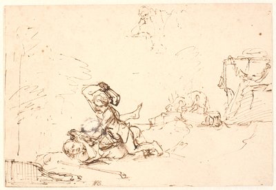 Kain dräpar Abel av Rembrandt van Rijn