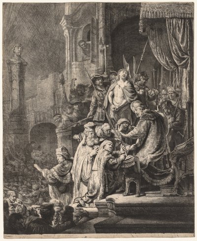 Kristus före Pilatus: Stor tallrik, 1636. av Rembrandt van Rijn