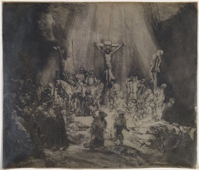 Kristus korsfäst mellan de två tjuvarna (De tre korsen) av Rembrandt van Rijn