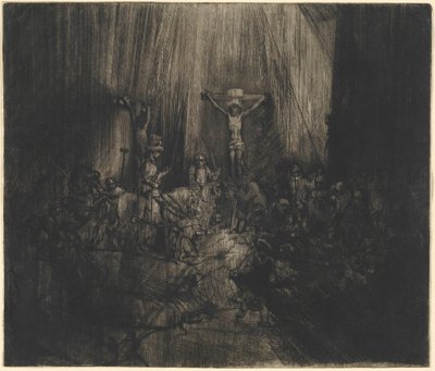 Kristus korsfäst mellan de två tjuvarna (De tre korsen) av Rembrandt van Rijn