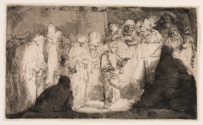 Kristus disputerar med läkarna: en skiss av Rembrandt van Rijn