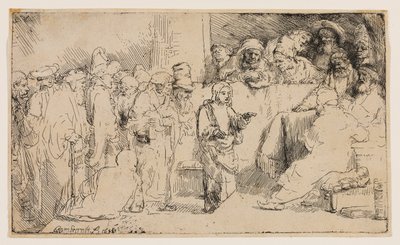 Kristus disputerar med läkarna: en skiss av Rembrandt van Rijn