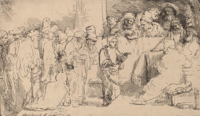 Kristus disputerar med läkarna: en skiss, 1652. av Rembrandt van Rijn