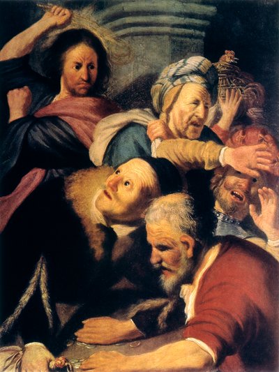 Kristus driver växlarna från templet, 1626 av Rembrandt van Rijn