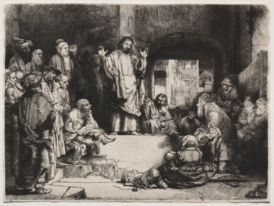 Kristus predikar den lilla graven, ca. 1657. av Rembrandt van Rijn