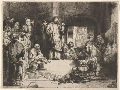 Christ Preaching, kallad La Petite Tombe, ca. 1657. av Rembrandt van Rijn