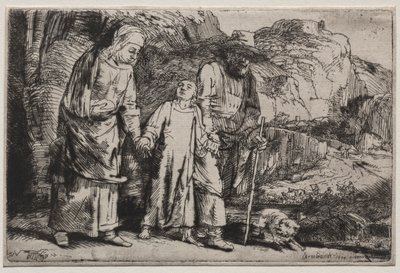 Kristus återvänder från templet med sina föräldrar av Rembrandt van Rijn