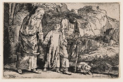 Kristus återvänder från templet med sina föräldrar av Rembrandt van Rijn