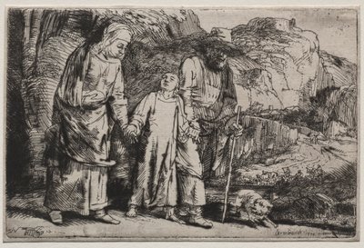 Kristus återvänder från templet med sina föräldrar, 1654. av Rembrandt van Rijn